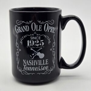 Grand Ole Opry Coffee Mug Black Nashville Tennessee 1925 Guitar Souvenir Ceramic